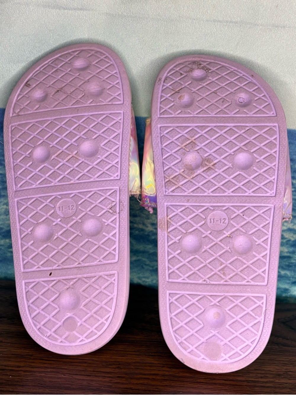 Girls Holographic Mermaid Slide Sandals - Lilac Purple - Picture 10 of 13